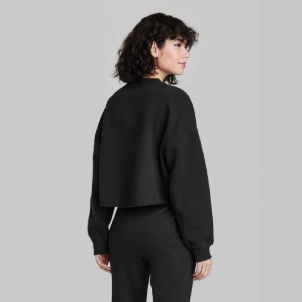 🧡 Cropped Sweatshirt Wild Fable Target Black - Picture 3 of 3